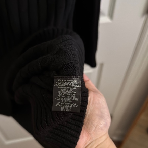 Black Ribbed Turtleneck Sweater Dress - Picture 3 of 4